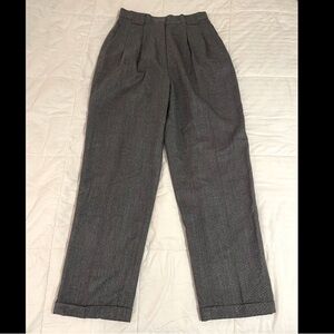 Vintage Valerie Stevens Grey Woolmark Wool Pants Pleated Front Cuff Women 8 EUC